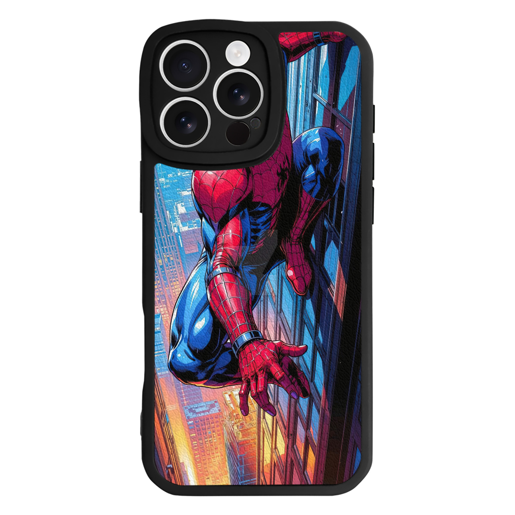 Spider Man スパイダーマン 【iPhone 16シリーズ対応】シリコンスマホケース（レザー調） 材質：シリコン